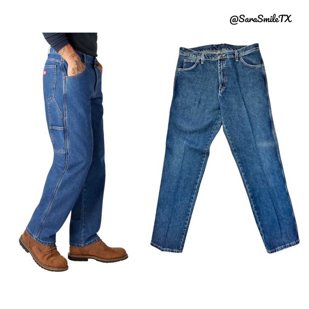 DICKIES Big & Tall Relaxed Fit Carpenter Blue Jeans - 36X34